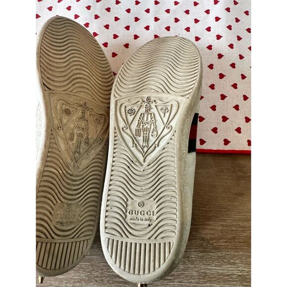 Gucci Women's Ace Studded Pearl Sneakers White Size 7.5 Athletic Shoes - Picture 14 of 14